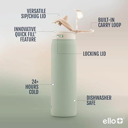 Stainless Steel Water Bottle with Locking Lid, 22oz, 32oz, 40oz O670542