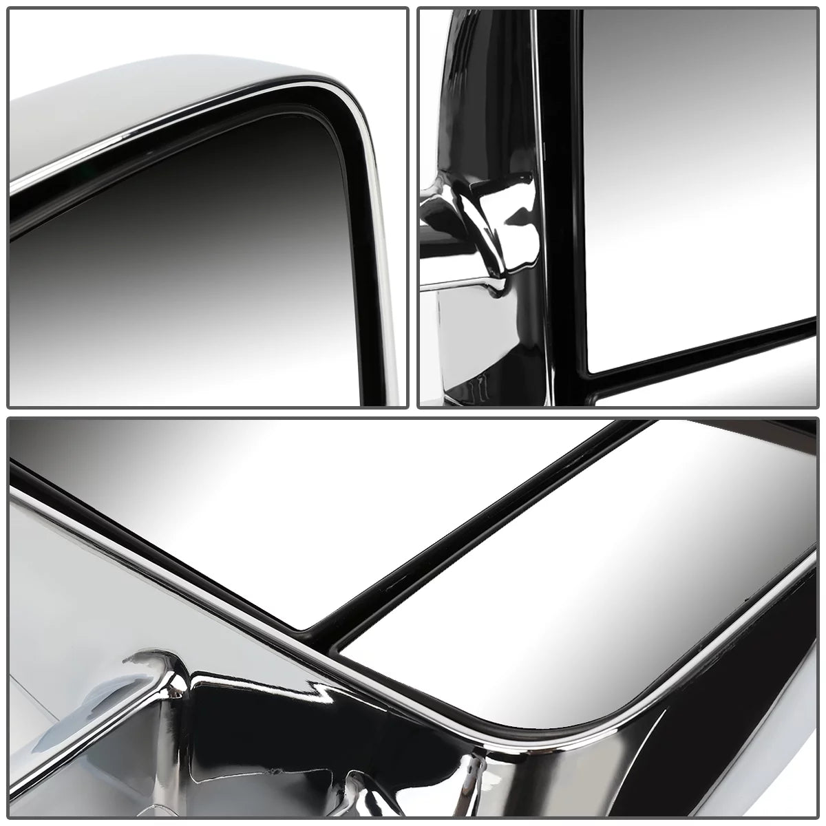 Chrome Textured Telescoping Manual Side Towing Mirrors O815509