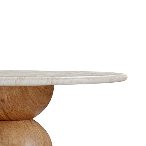 Travertine Concrete Round Dining Table Y823
