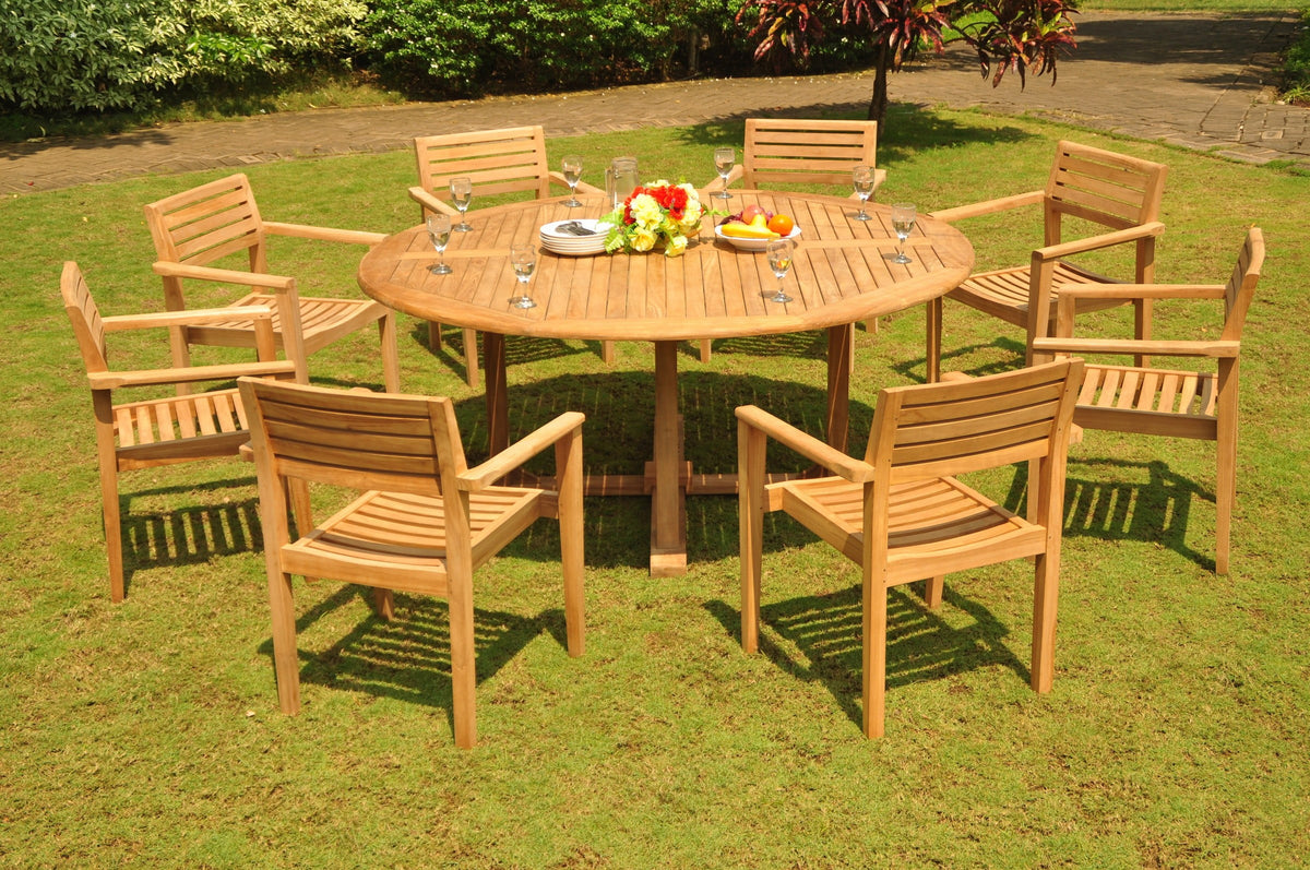 8 Seater 9 Pc Teak Dining Set J34030