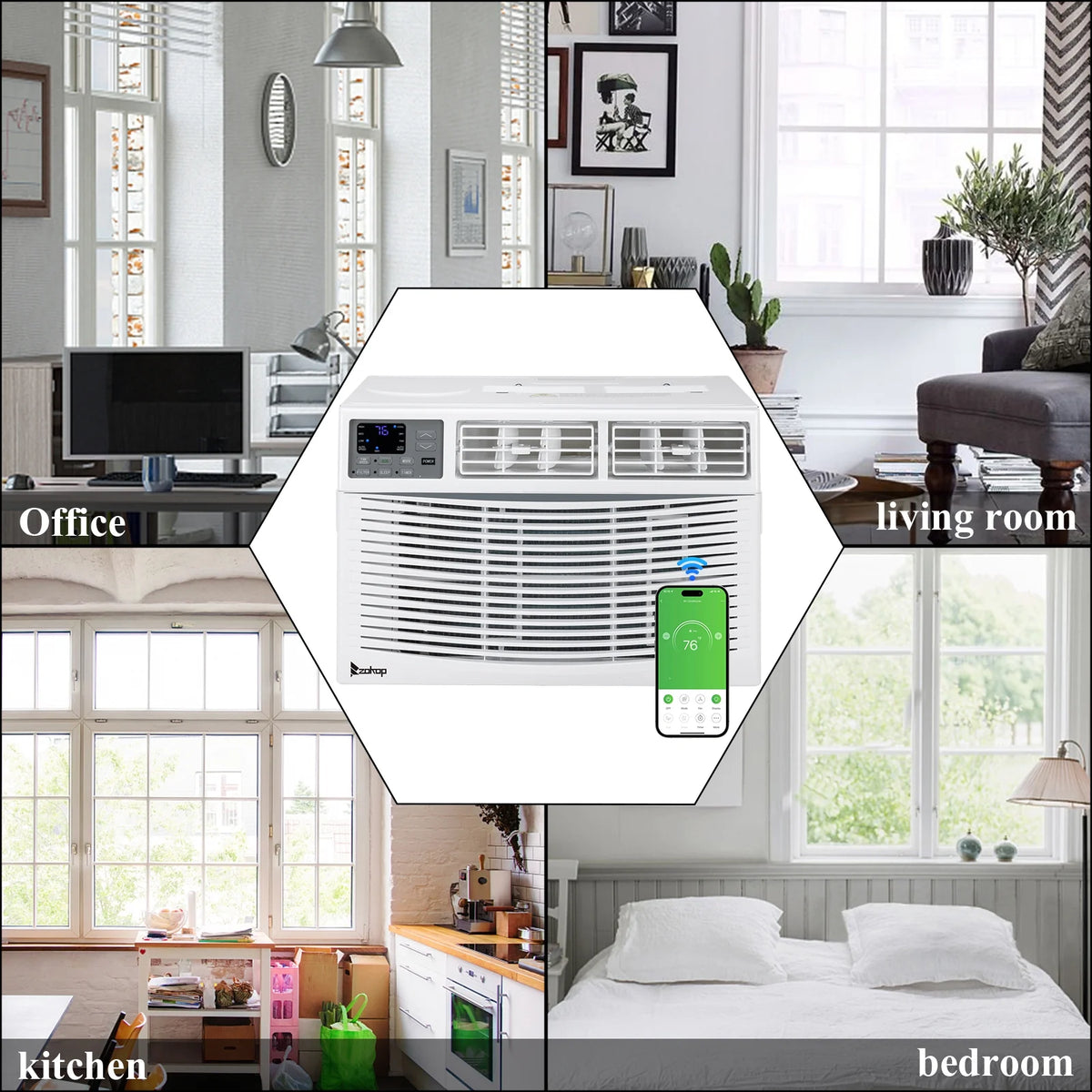12000BTU 110V Window-Mounted Air Conditioner with Remote Control L8584