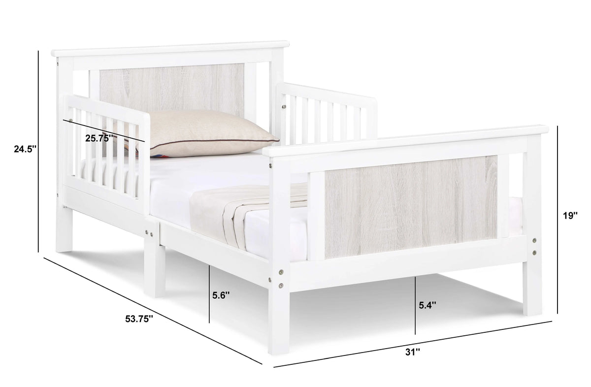 Black Vintage Walnut Wood Reversible Toddler Bed U6726