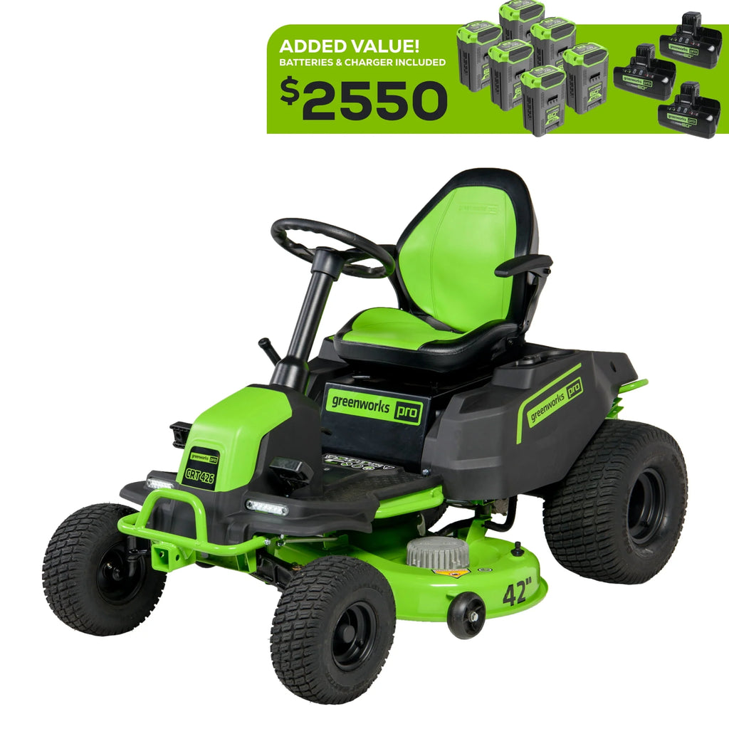 60V 42 Cordless Battery Riding Lawn Mower with 8.0Ah Batteries R766