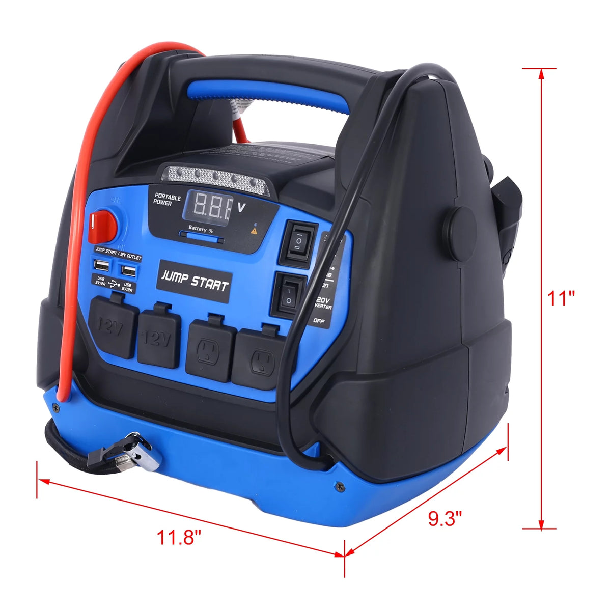 1800 Peak Amp Jump Starter with Air Compressor and AC Outlets A542