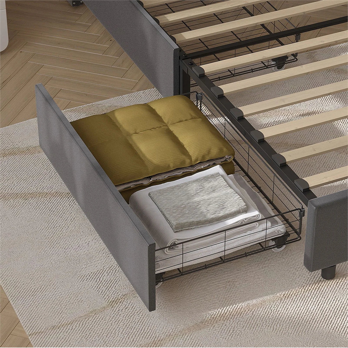 Velvet King Size Platform Bed S5895