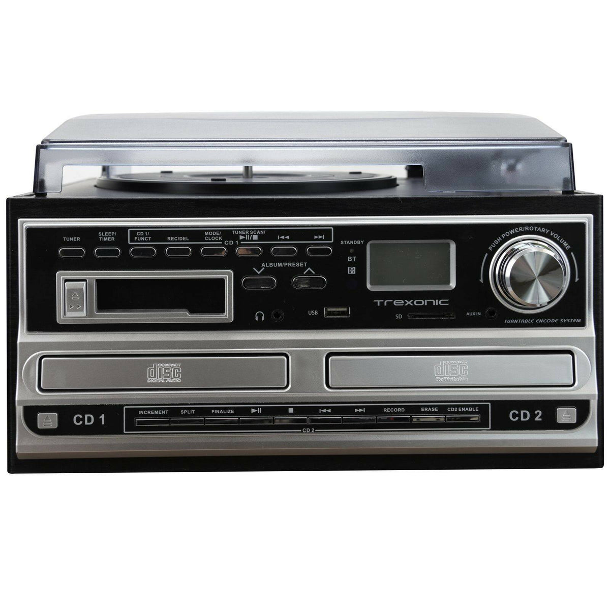 3-Speed Turntable with CD Player Cassette Player FM Radio P383531