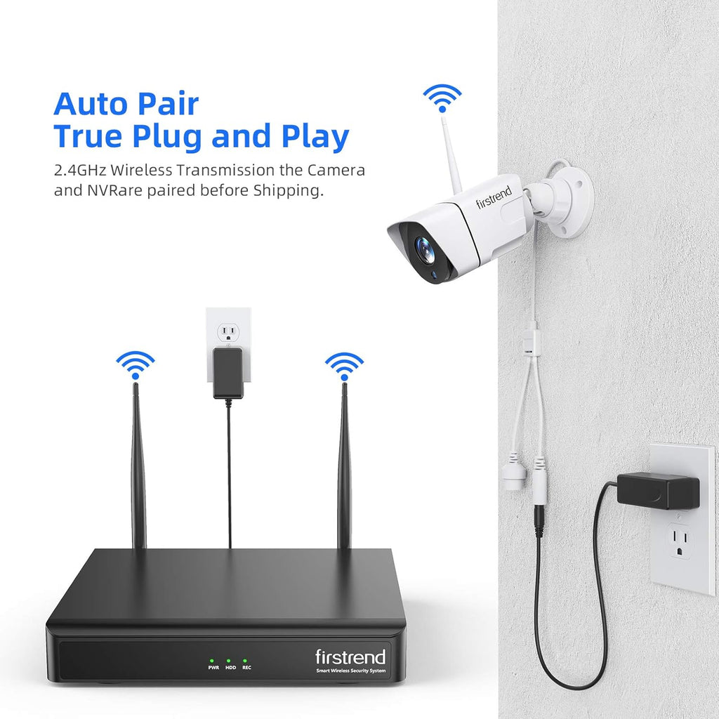 1080P Wireless Security Camera System with 4pcs IP Camera and 2TB Hard Drive F887372