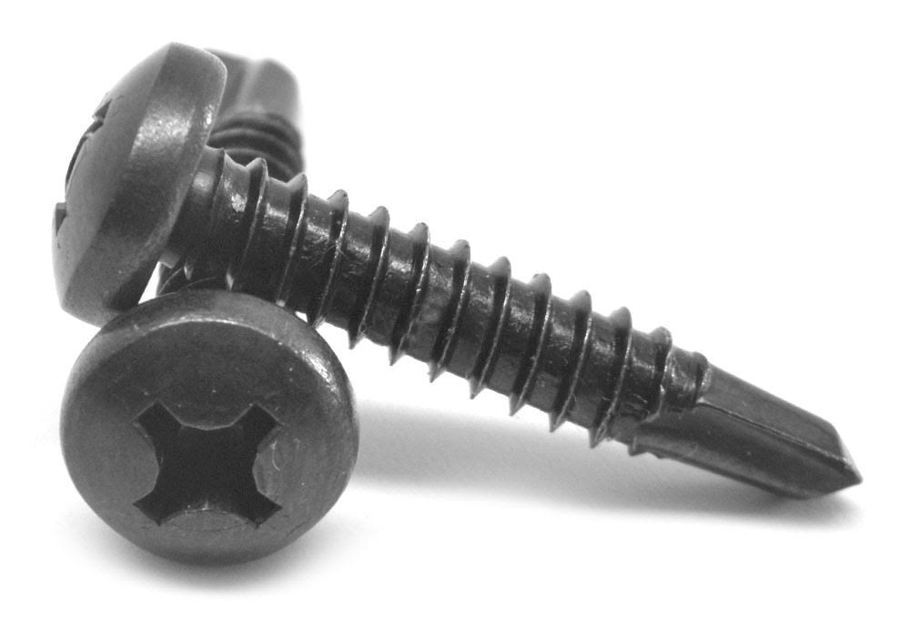 #8-18 x 1/2 Self Drilling Screw Phillips Pan Head Black Oxide G129