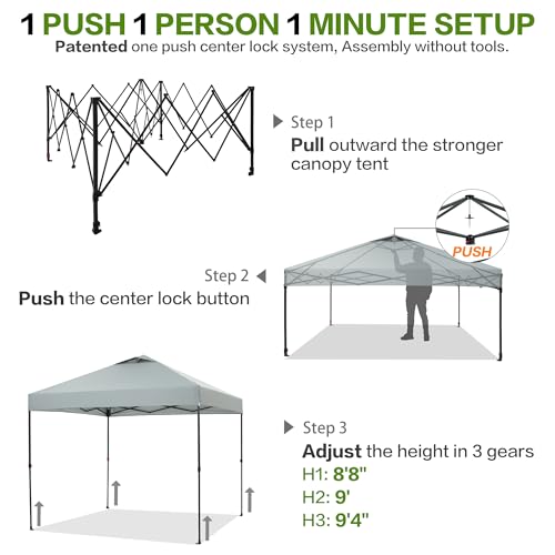 10'x10' Pop Up Canopy Tent with 1 Sidewall and 6 Pockets, White P70639