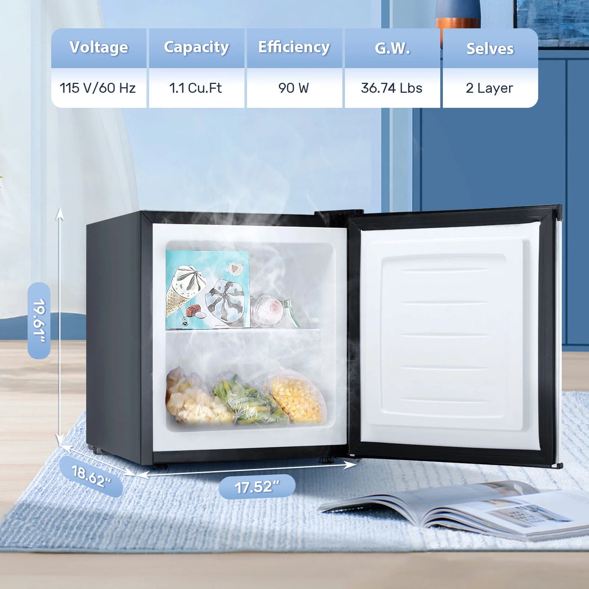 1.1 Cu.ft Compact Upright Mini Freezer V67635