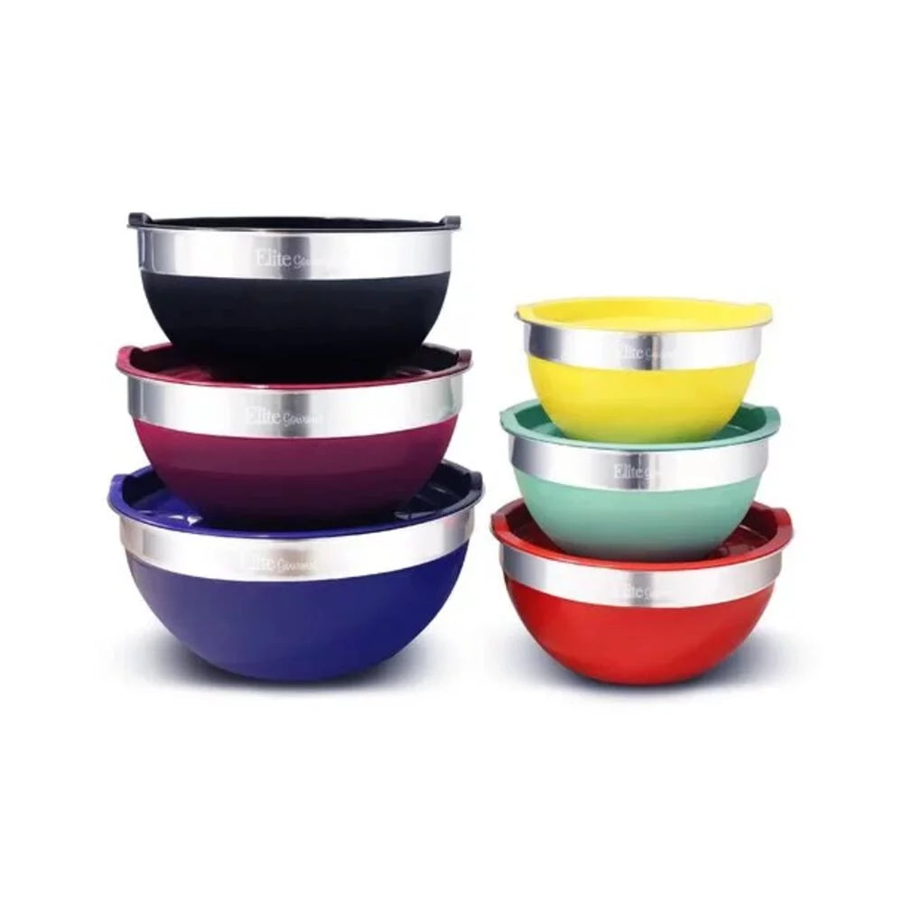 Silicone Stainless Steel Mixing Bowl Set 12 Pieces O927231