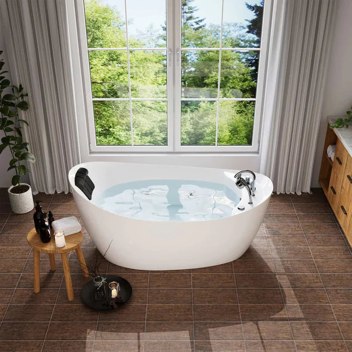 67 Freestanding Whirlpool Acrylic Bathtub with Faucet J7342