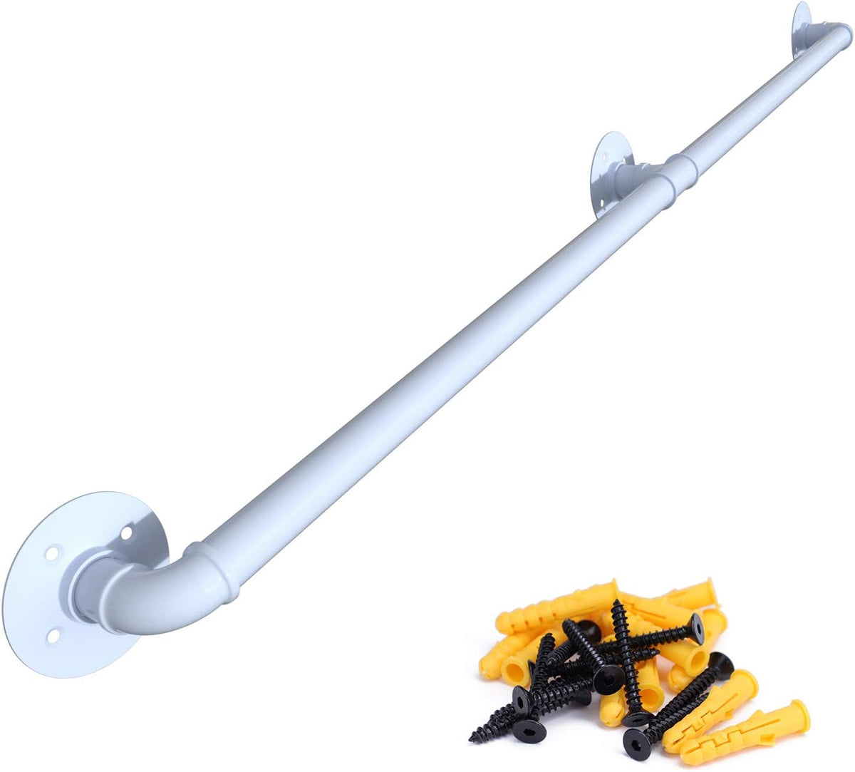 White Pipe Handrail for Stairs Pack of 2 V873052