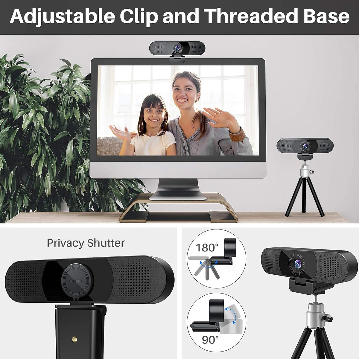 3 in 1 Webcam with Microphone, 2 Speakers & 4 Microphone Arrays, 1080P O942