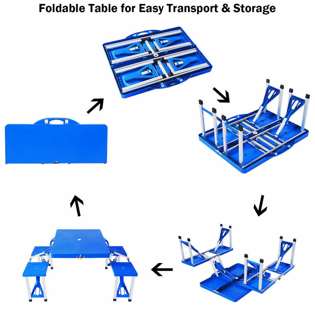 Folding Camping Table and Bench Set Y7067