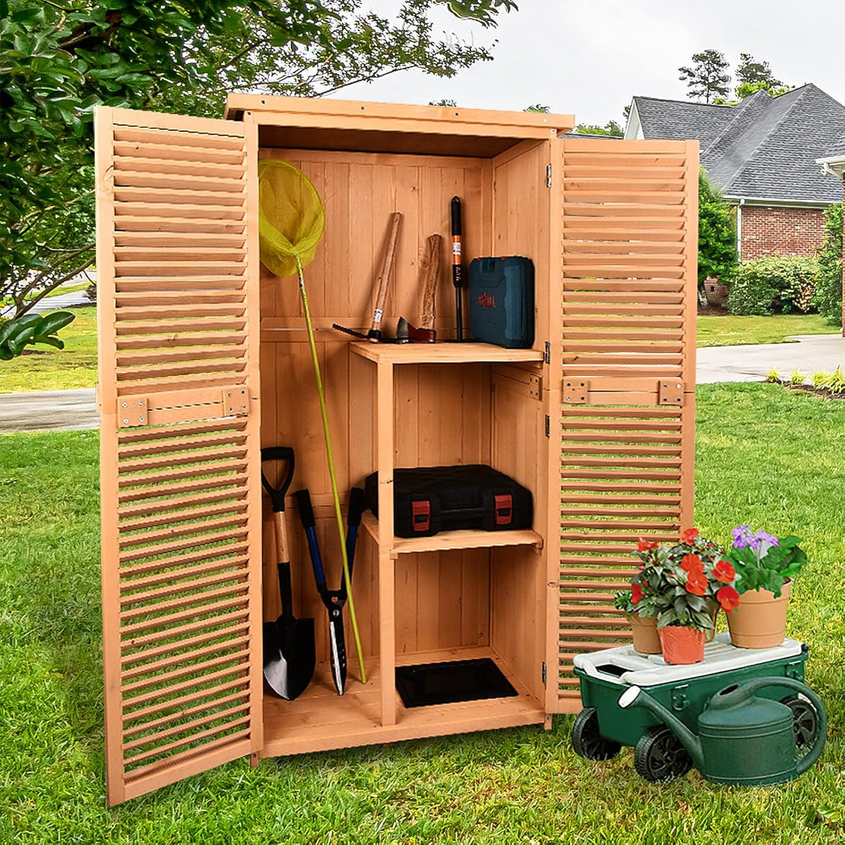 63 Outdoor Fir Wood Storage Shed G756