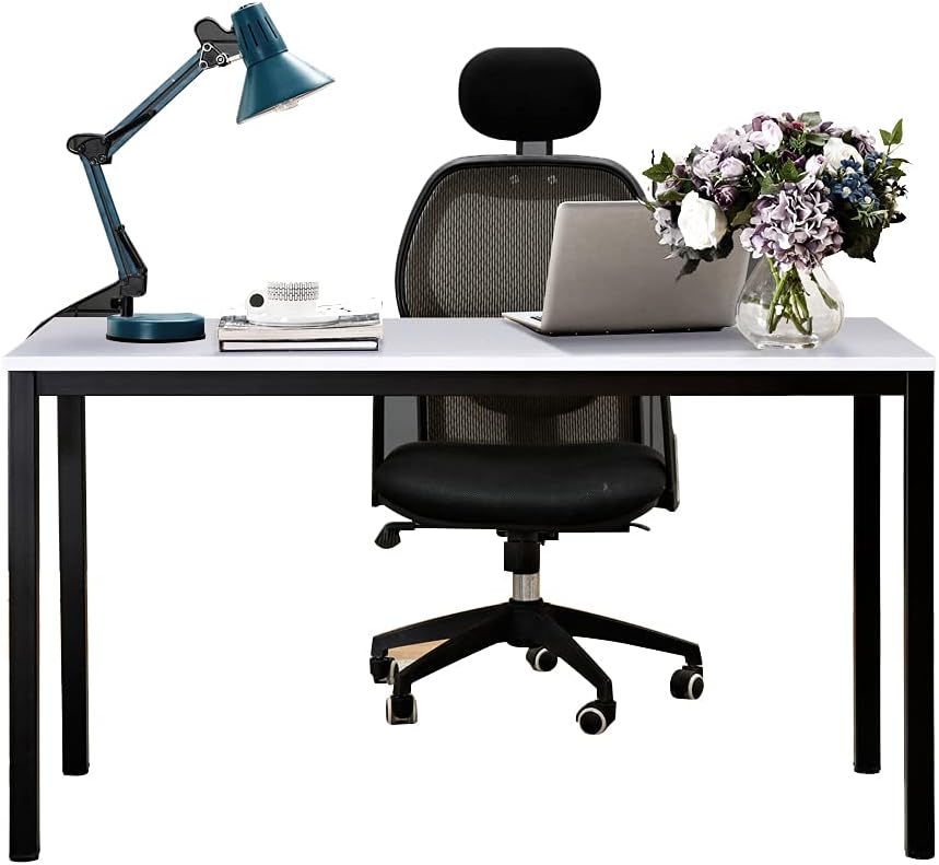 55 inches White Black Computer Desk W2950