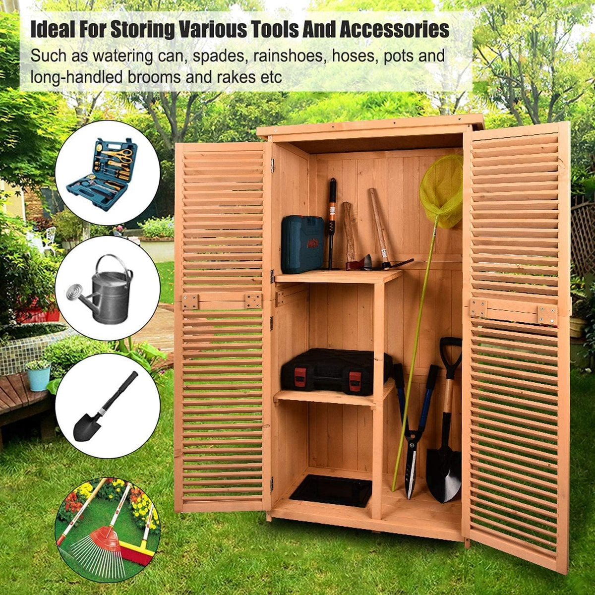 63 Outdoor Fir Wood Storage Shed G756