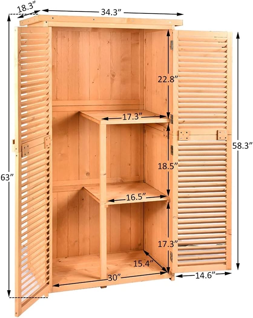 63 Outdoor Fir Wood Storage Shed G756