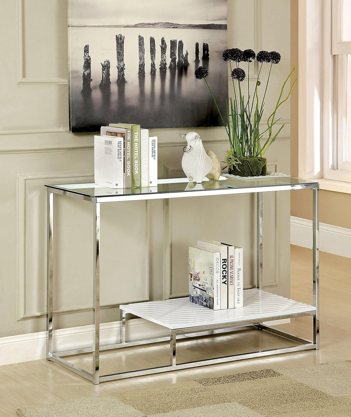 Contemporary Glass Top Sofa Table P417839