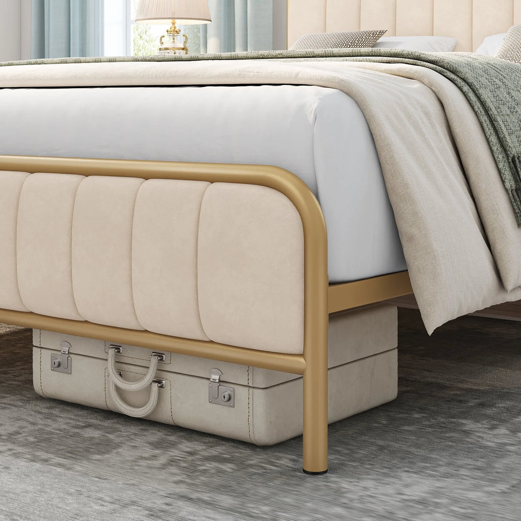 King Size Tufted Upholstered Bed Frame Q523