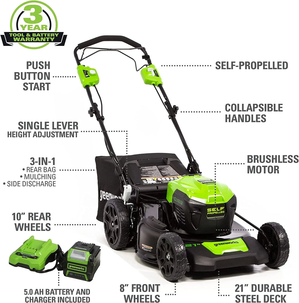 40V Self-Propelled Lawn Mower with 5.0 Ah Battery & Charger Z97150