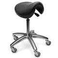 Black Ergonomic Saddle Stool with Wheels G925077