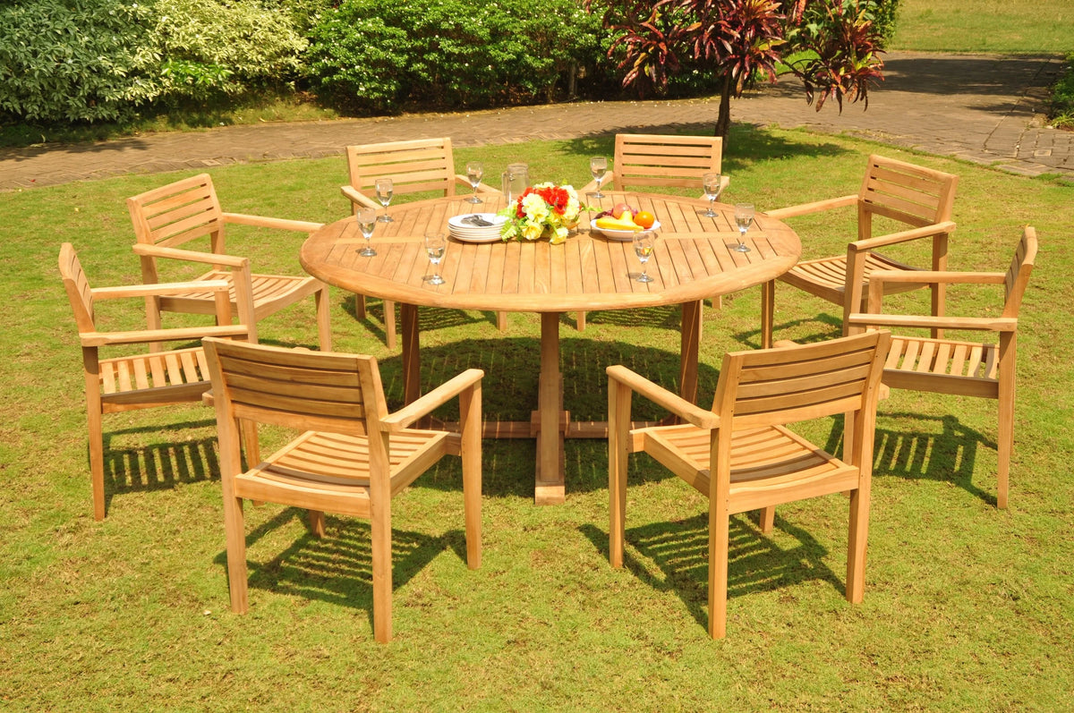 8 Seater 9 Pc Teak Dining Set J34030