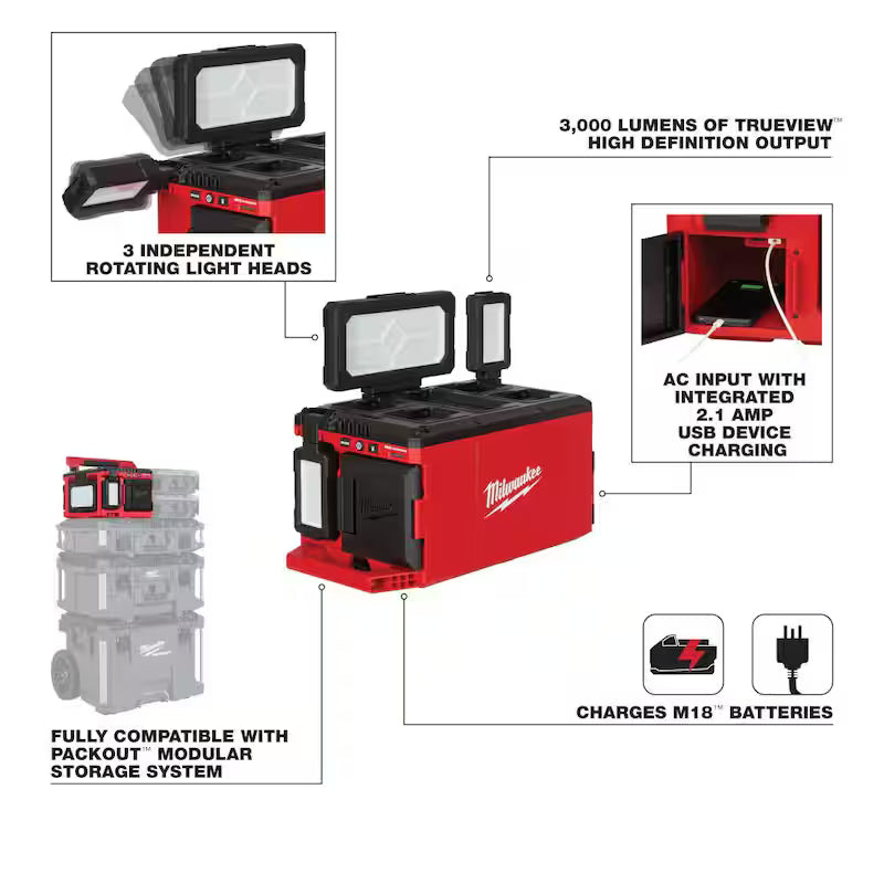 18-Volt Cordless 3000 Lumens LED Light with 5.0Ah Battery Starter Kit L7704