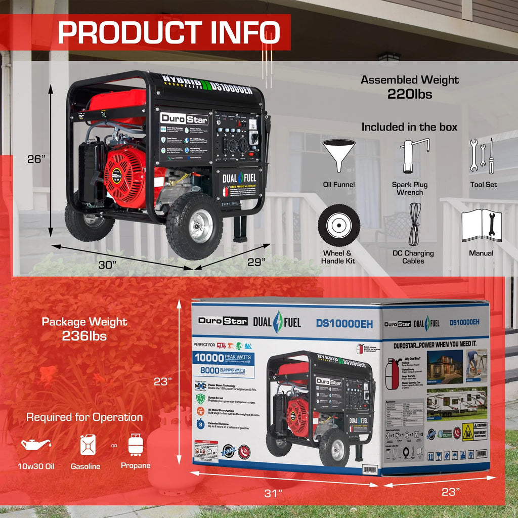 10000-Watt Dual Fuel Generator with Electric Start Y2627