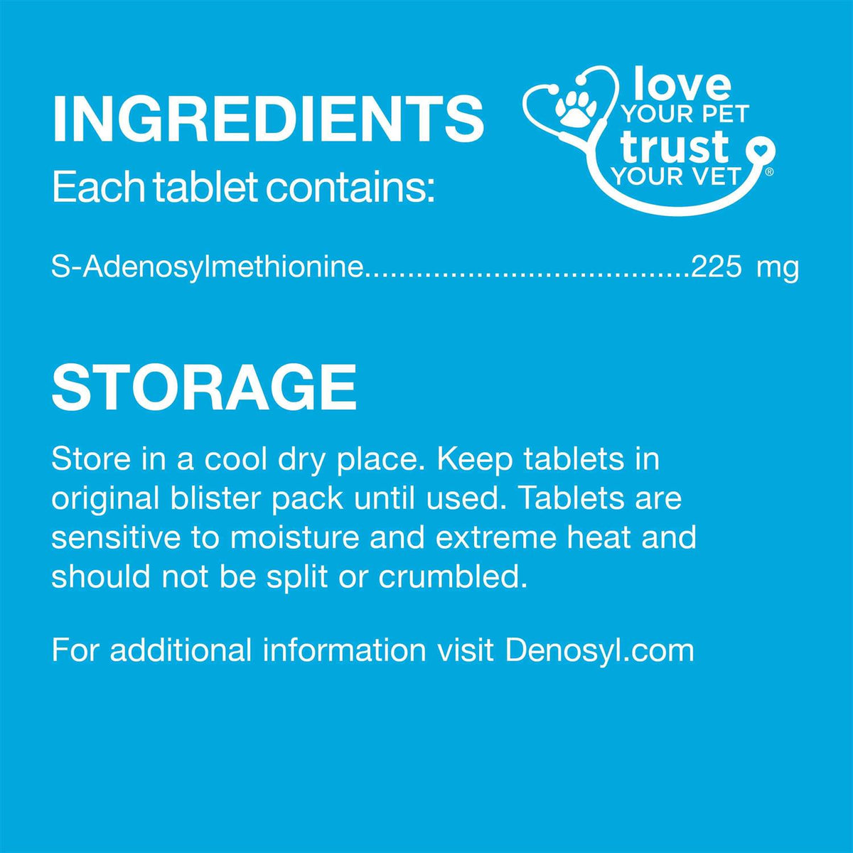 Denosyl Tablets Liver & Brain Supplement for Medium Dogs Q9504