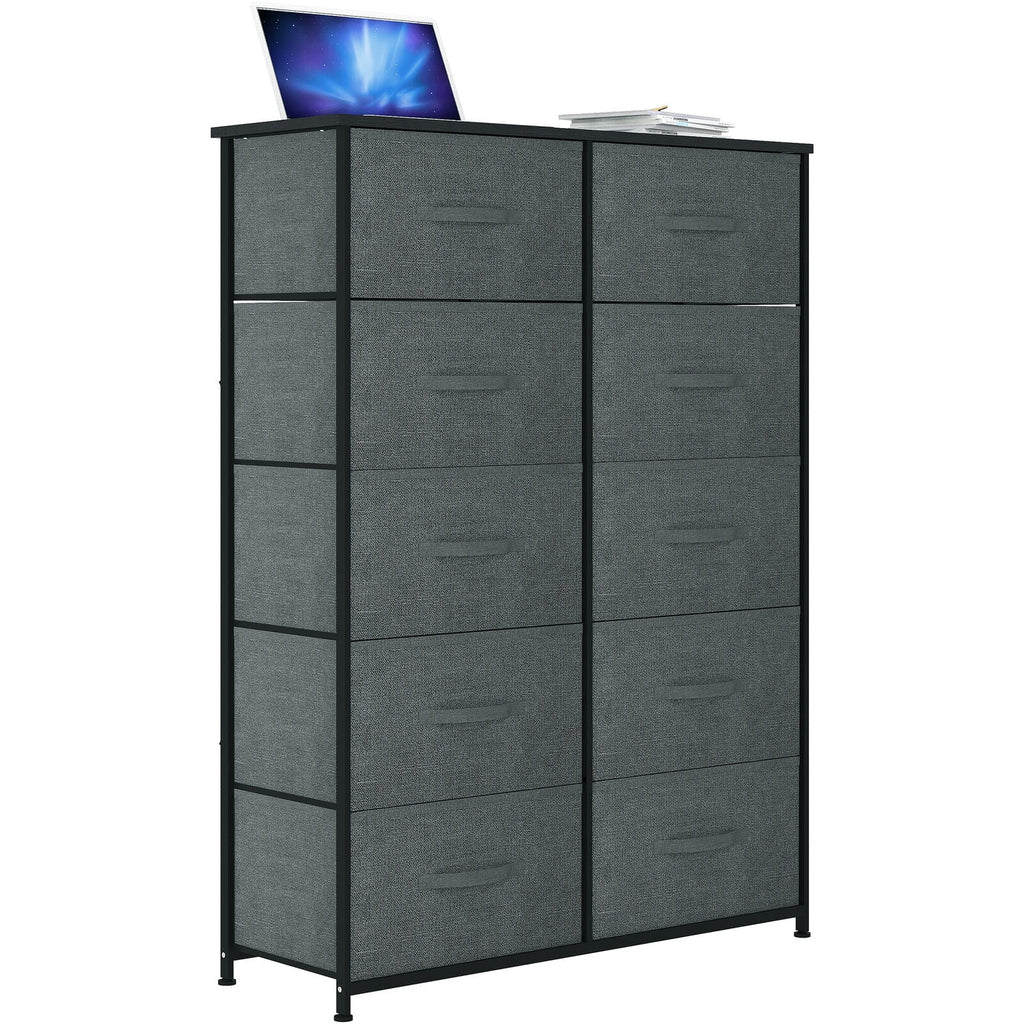 10 Drawer Storage Organizer with Wooden Top Shelf Y2470