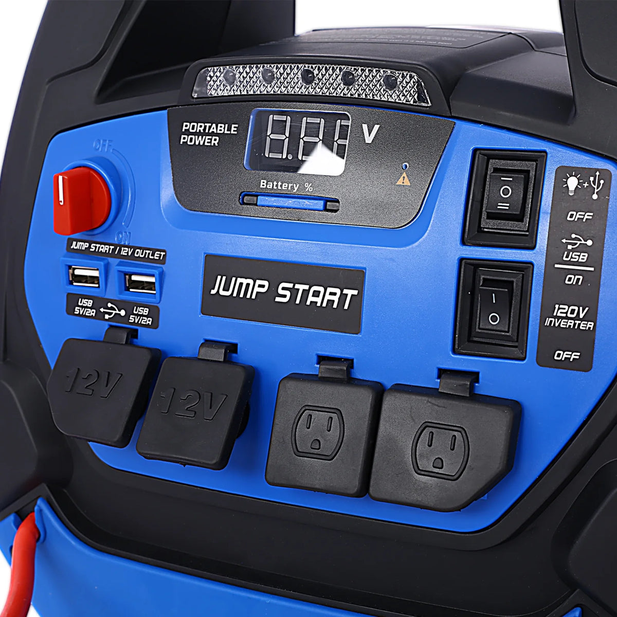 1800 Peak Amp Jump Starter with Air Compressor and AC Outlets A542