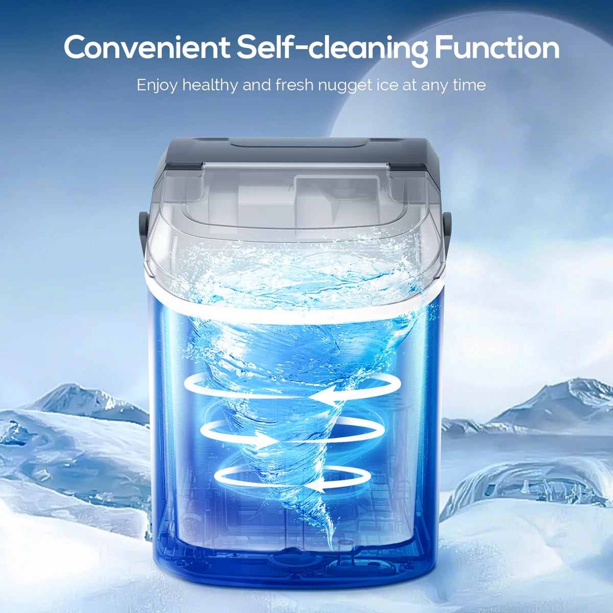 Portable Compact Nugget Ice Maker with Handle L90283