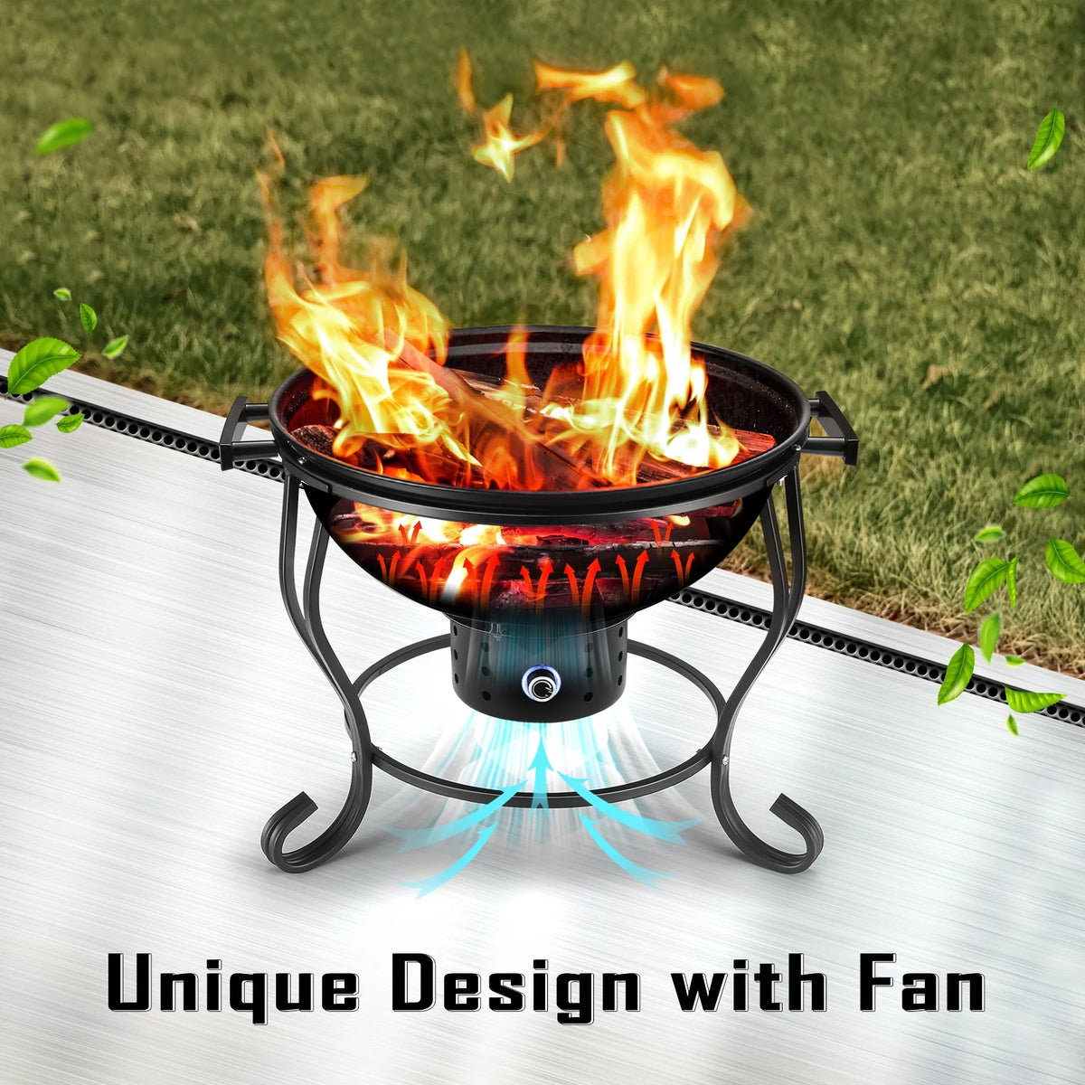 2 in 1 Wood Burning Fire Pit with Grill O67698
