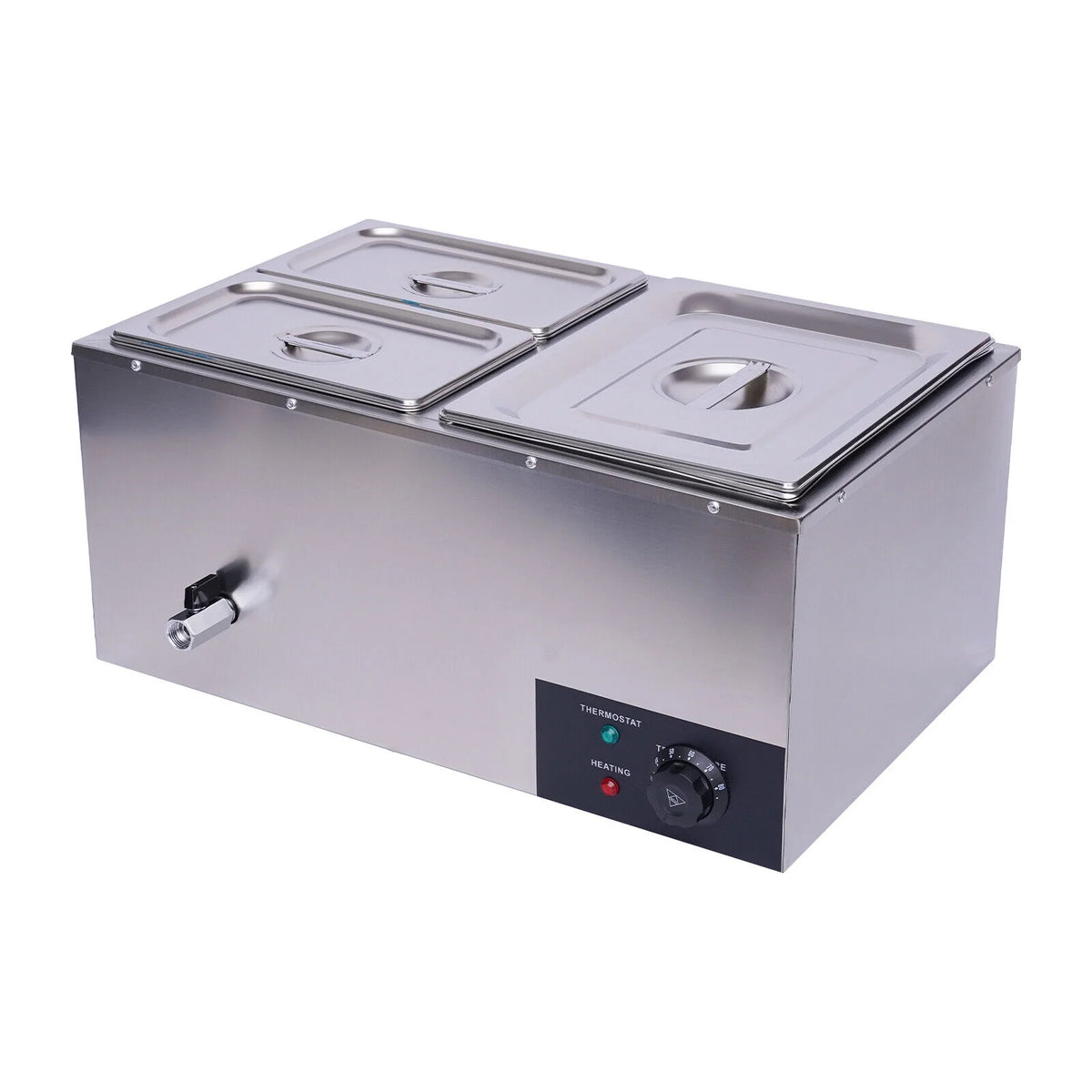 3-Pan Stainless Steel Electric Food Warmer with Lids 600W W548765