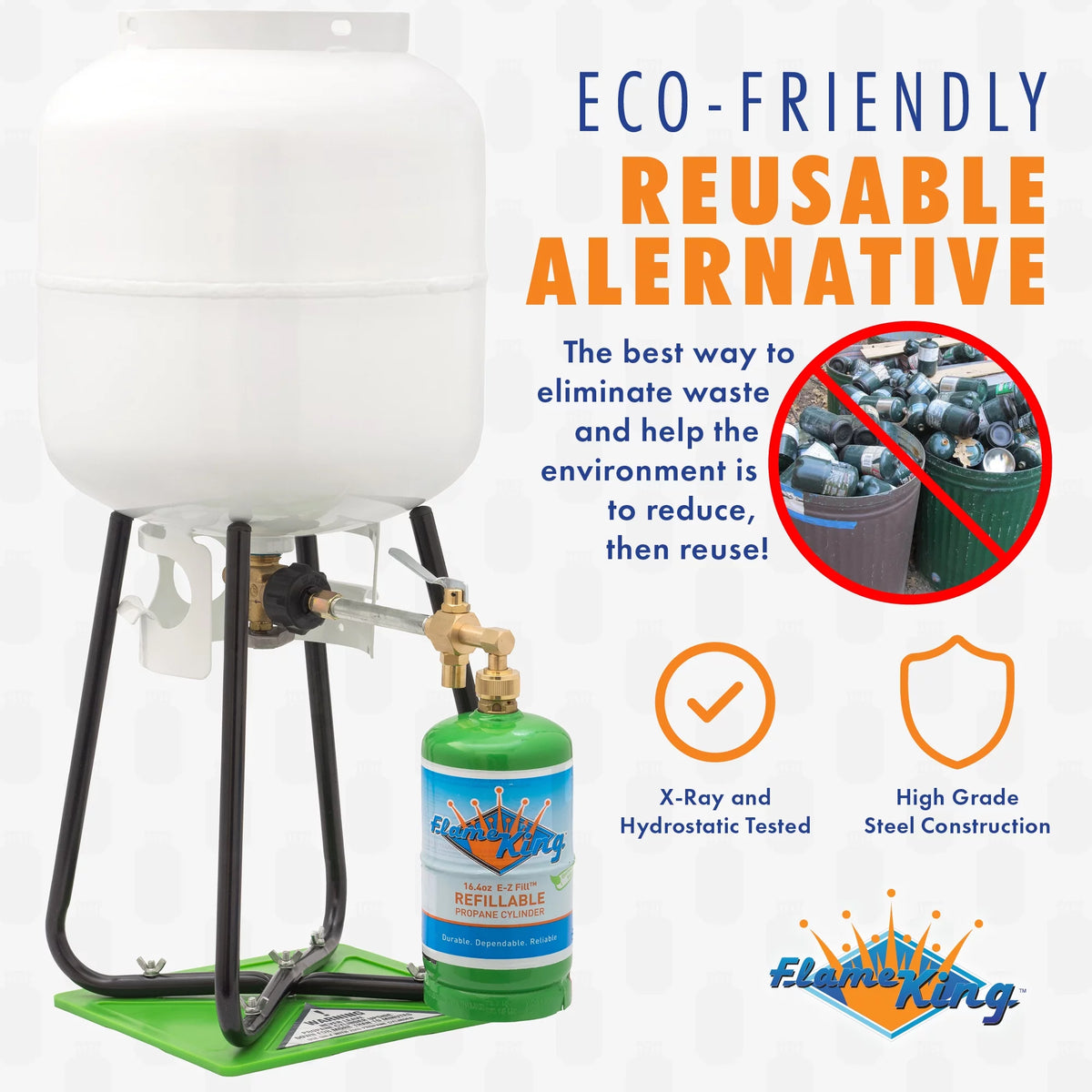 1LB Refillable Propane Tank Cylinder Refill Kit with Adapter E19068