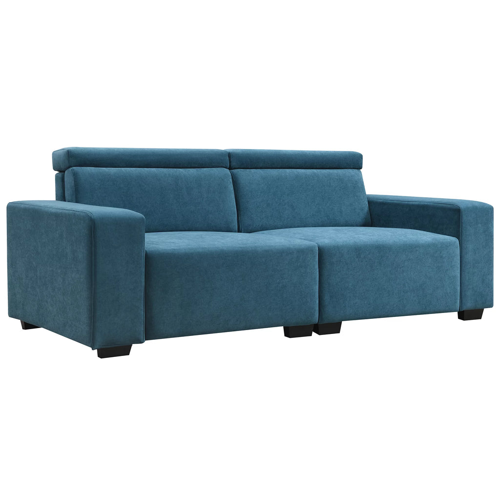 2-Seater Velvet Sectional Sofa with Adjustable Headrest K182329