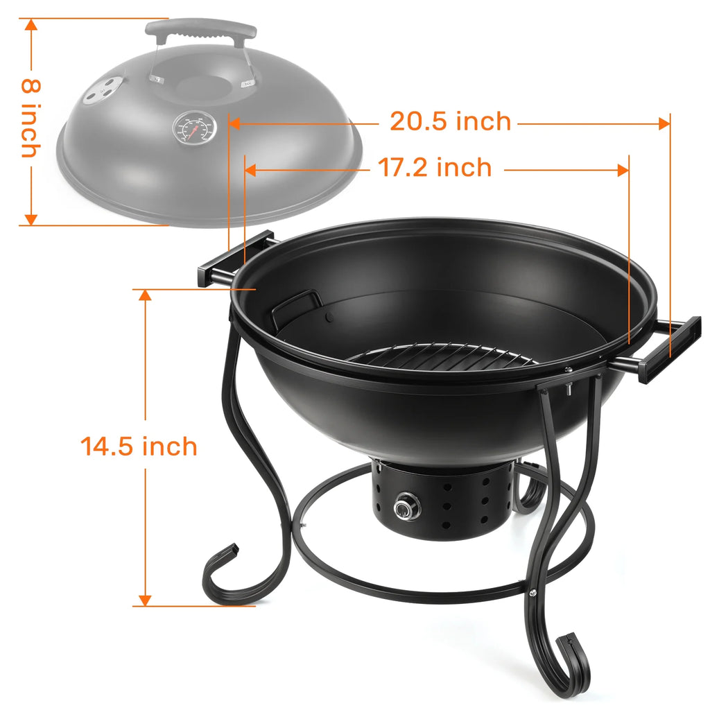 2 in 1 Wood Burning Fire Pit with Grill O67698