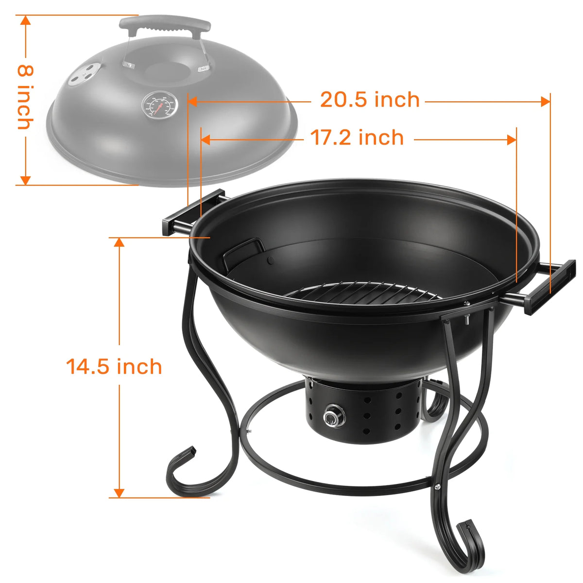 2 in 1 Wood Burning Fire Pit with Grill O67698