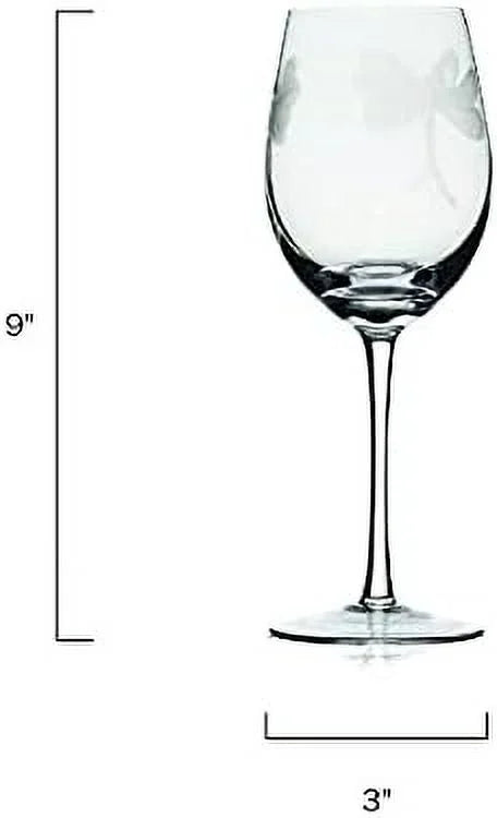 Sand Etched Stemmed Wine Glasses T102