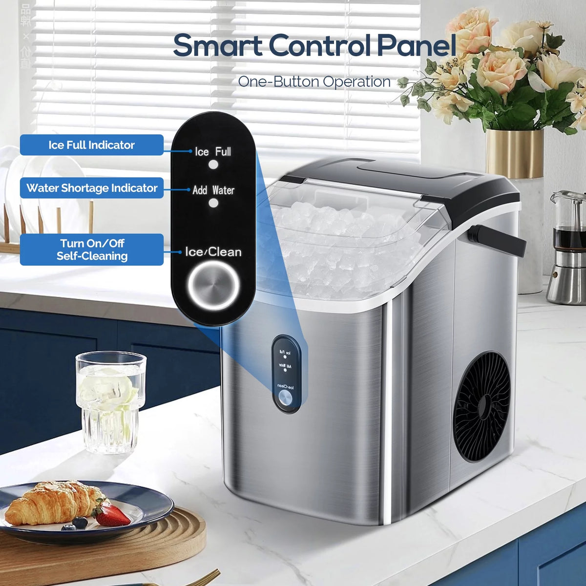 Portable Compact Nugget Ice Maker with Handle L90283