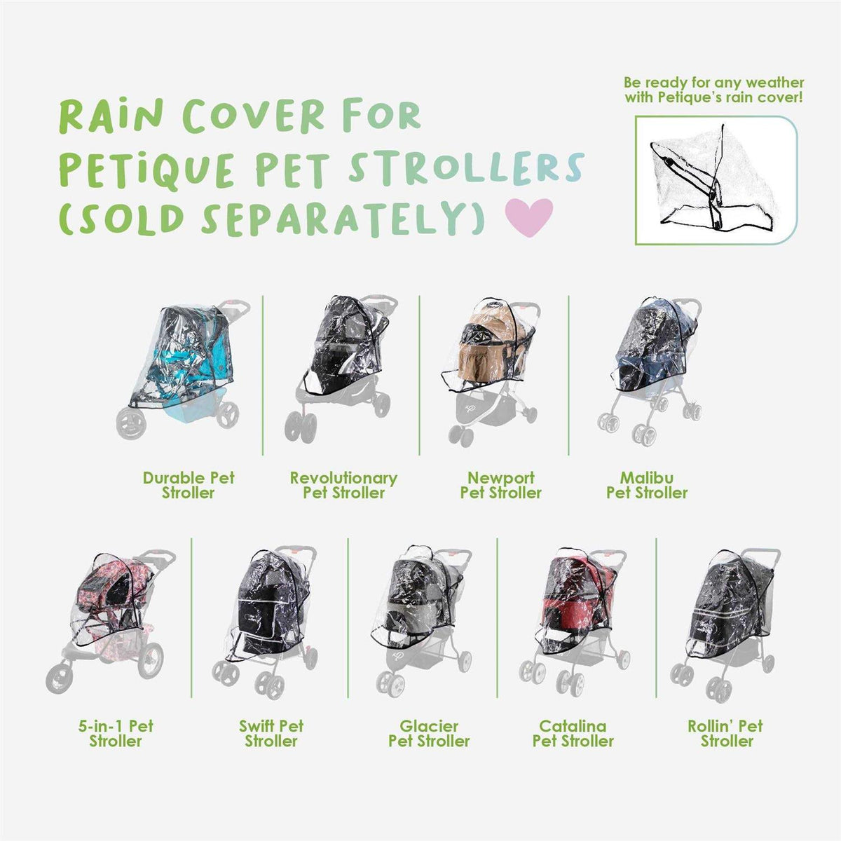 Rain Cover for Pet Strollers I796
