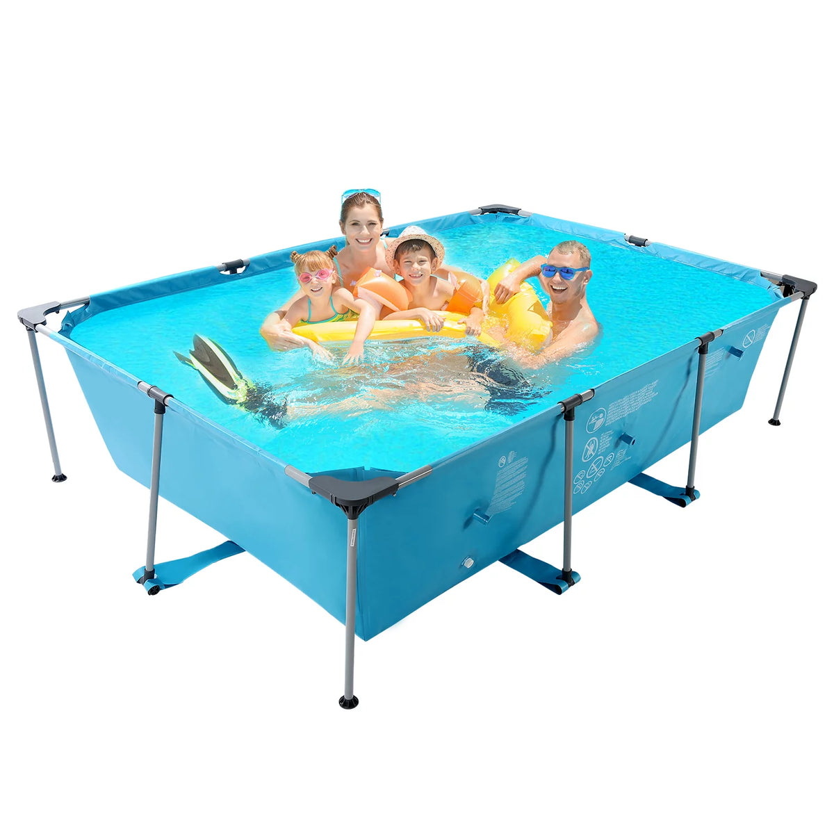 15ft Rectangle Metal Frame Swimming Pool J830078