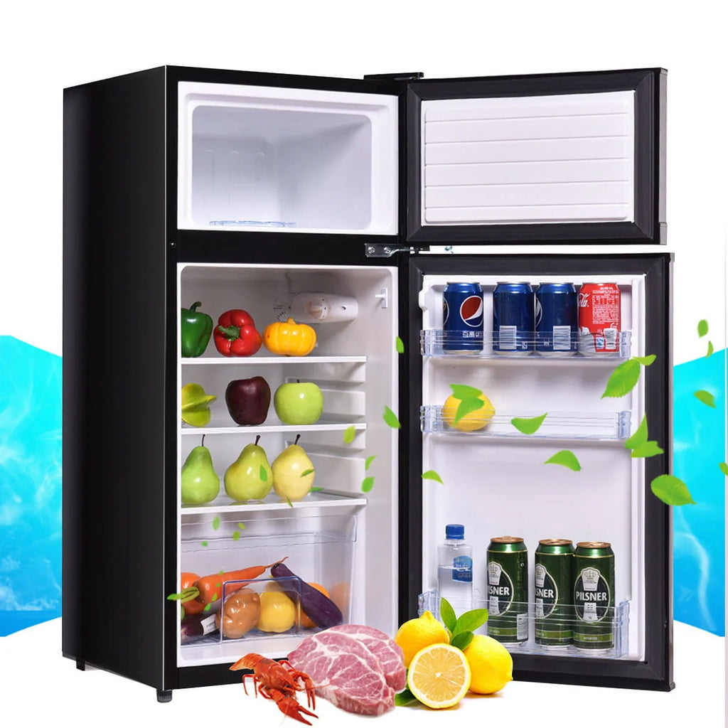 2 Doors 3.4 cu ft. Compact Mini Refrigerator Freezer M9375