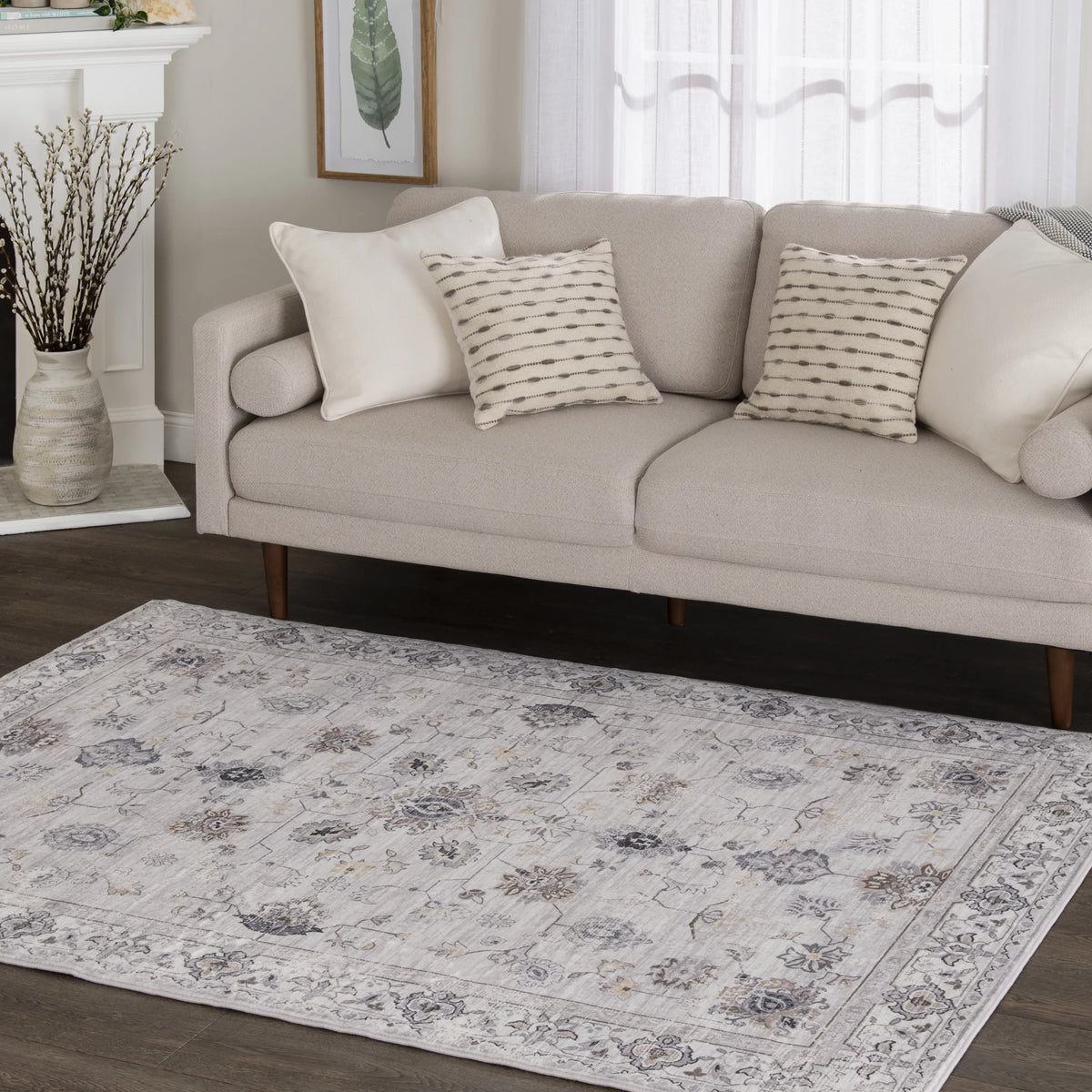 Ivory Faux Fur Indoor Area Rug 8'x10' C2051
