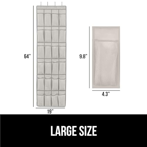 Over the Door Shoe Organizer, 24 Mesh Pockets, Black N3783