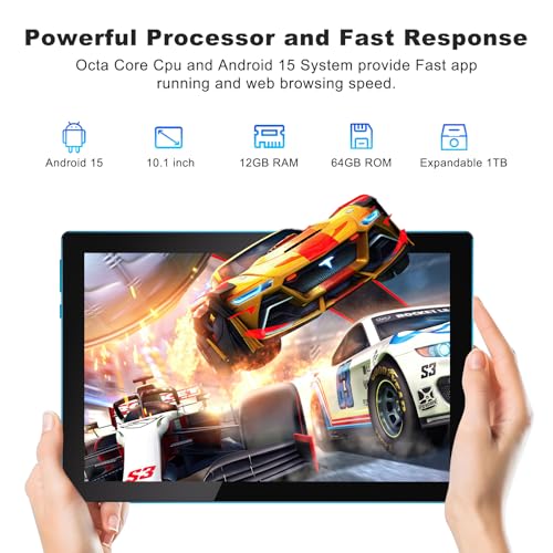 10 Inch Android Tablet with Keyboard 12GB RAM 64GB ROM 6000mAh Battery J91819