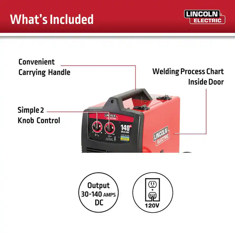 140 Amp MIG and Flux-Core Wire Feed Welder, 115V O63222