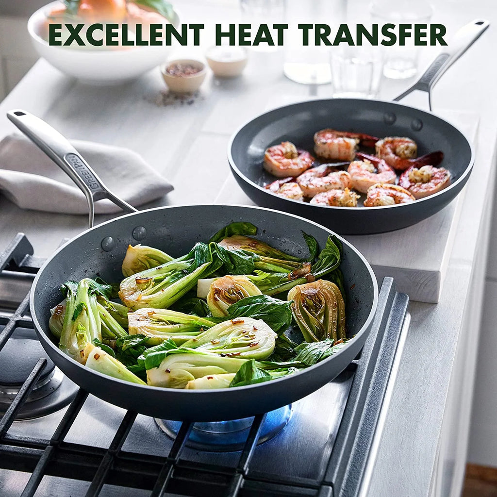11 Piece Hard Anodized Ceramic Nonstick Cookware Set with Stainless Steel Lids O6929